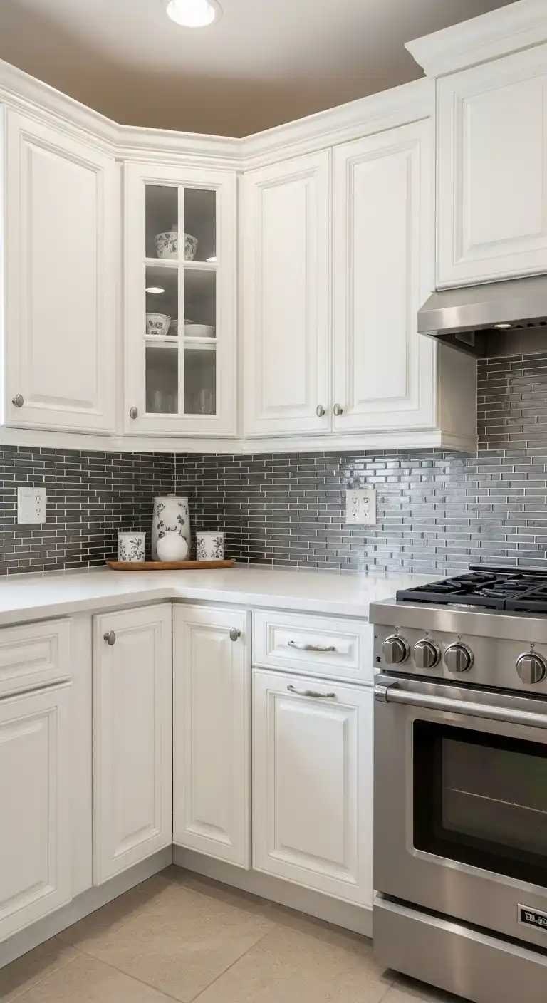 15 U-Shaped Kitchen Ideas for Maximum Counter Space 13 12) Choose a reflective backsplash to visually expand the space around the countertops