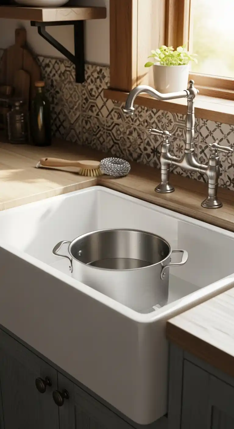 14 Incorporate a deep farmhouse sink to maximize utility