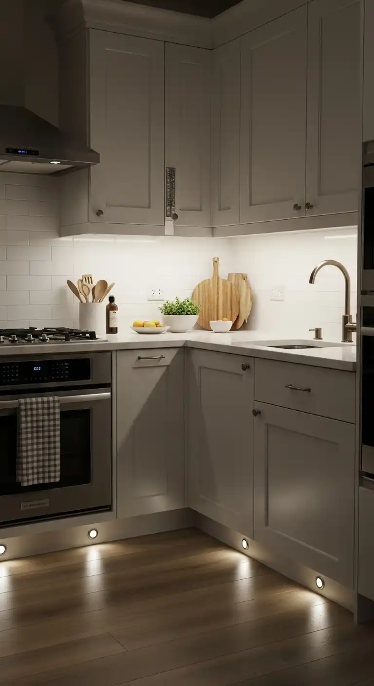 L Shaped Kitchen Designs: 13 Creative Ways to Maximize Space 3 2) Use under-cabinet lighting to brighten workspace