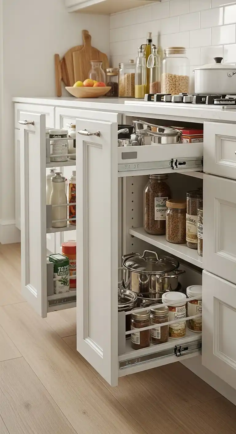 L Shaped Kitchen Designs: 13 Creative Ways to Maximize Space 4 3) Install pull-out drawers for easy access in lower cabinets