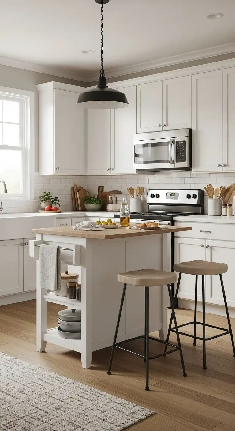 L Shaped Kitchen Designs: 13 Creative Ways to Maximize Space 5 4) Incorporate a compact island with storage and seating