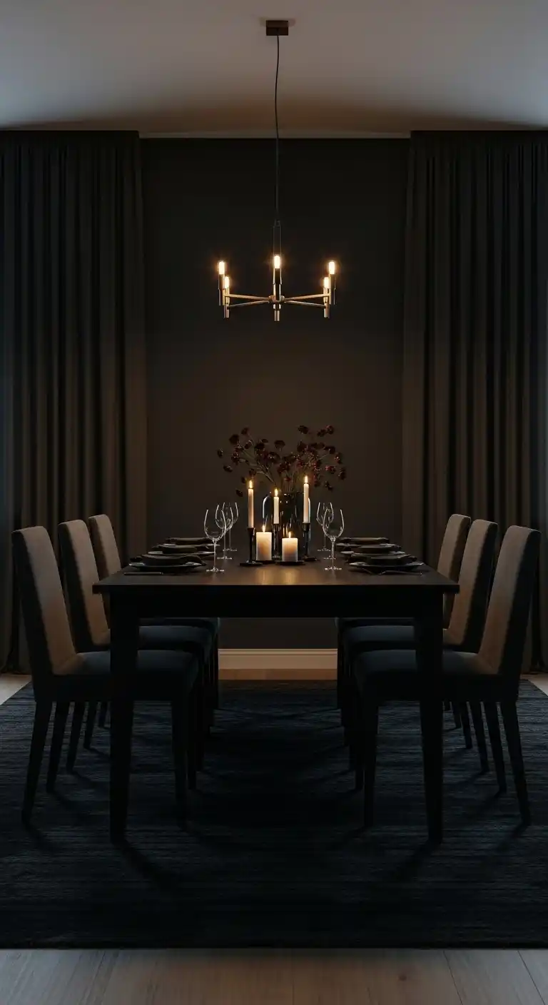 Add a Dark Area Rug Under the Table