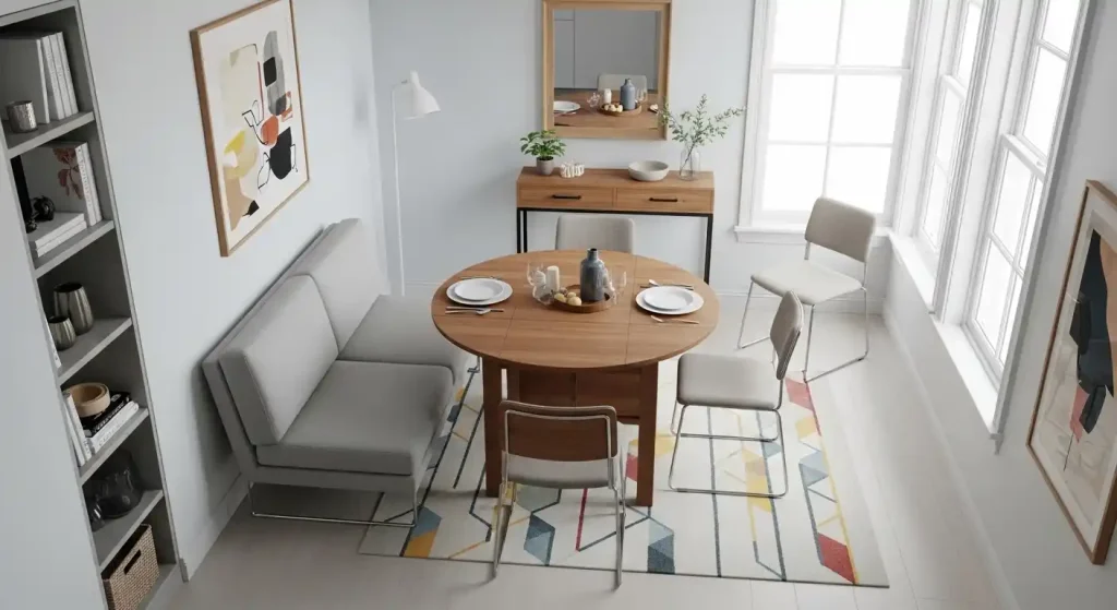 How to Fit a Dining Table in a Small Living Room