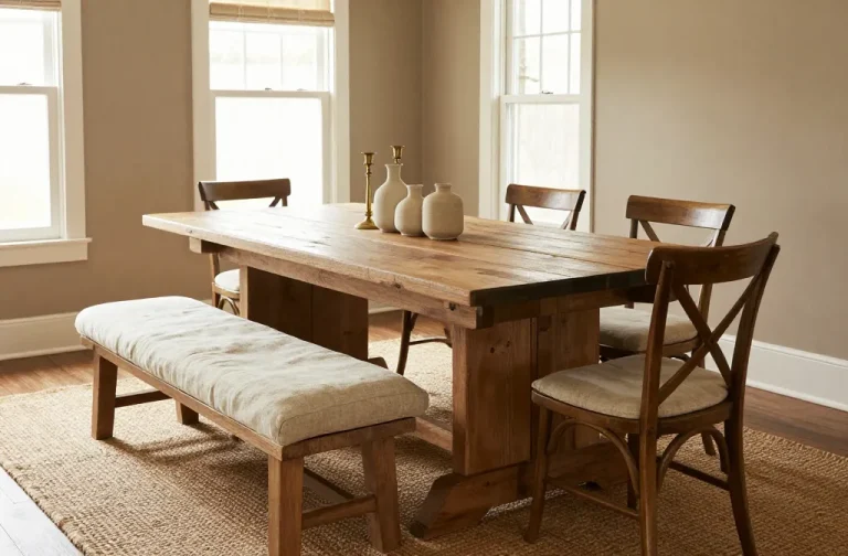 10 Rustic Dining Room Ideas for a Cozy Farmhouse Feel: Cozy Corner Classics