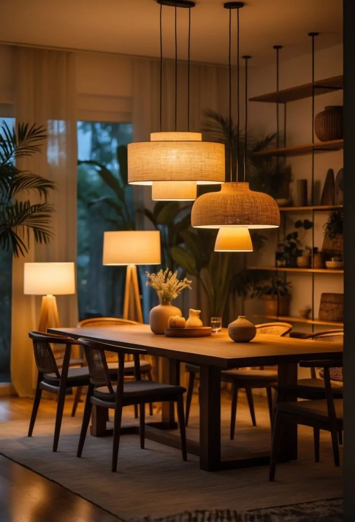 11) Include layered lighting with floor and table lamps