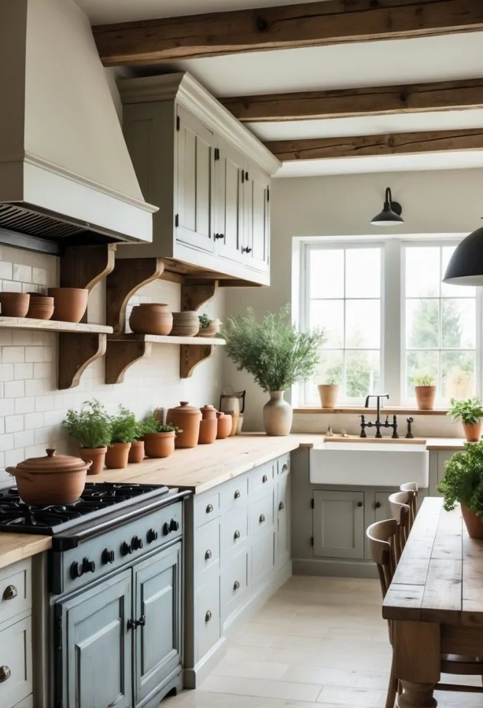 4) Choose distressed cabinetry with matte finishes